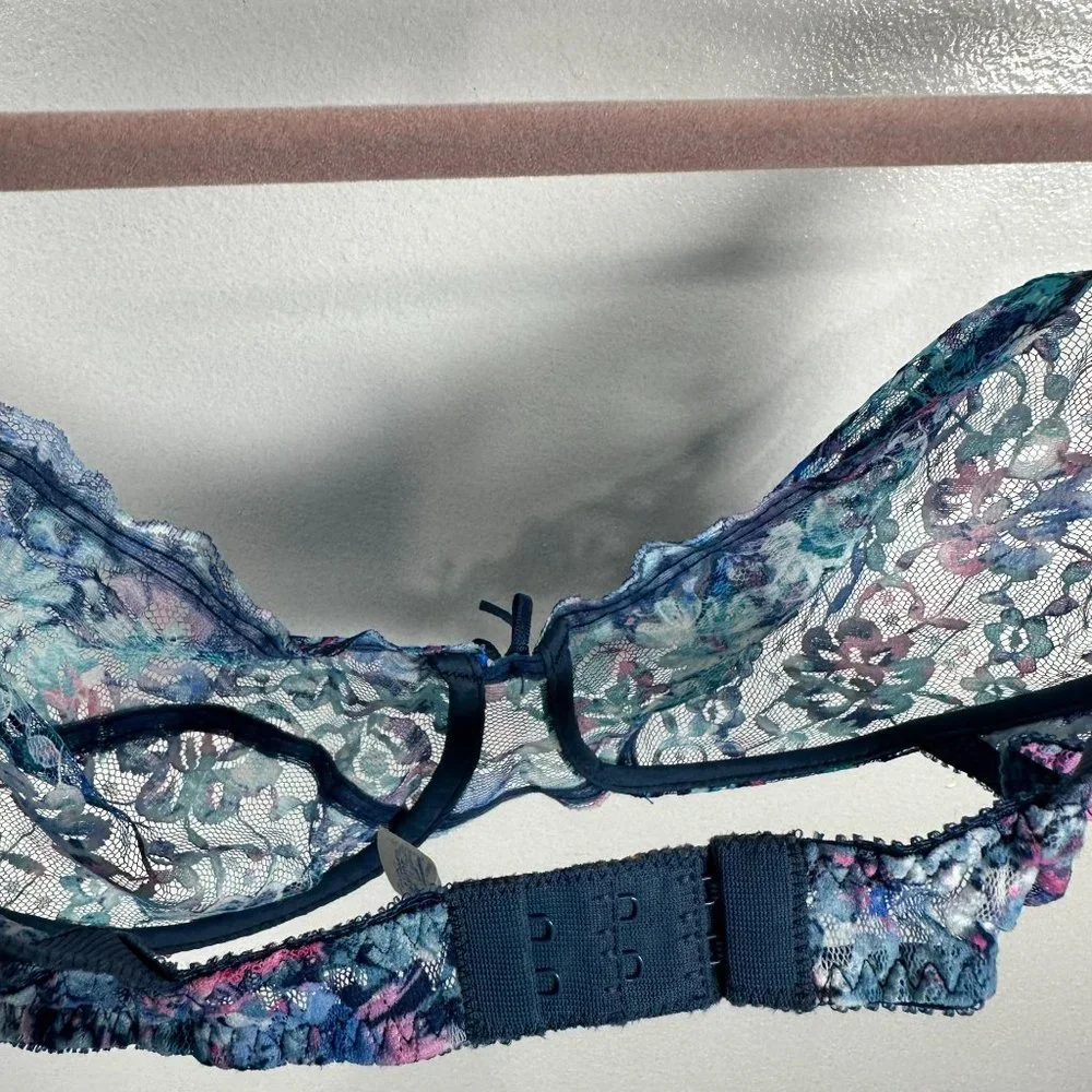 Vintage Warners‎ Lace Royale 34D 1524 Bra See Through Lace Nylon